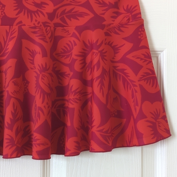 Victoria's Secret Tropical Floral Pull-On Flounce Cover Up Mini Skirt Fuschia L - Picture 6 of 9